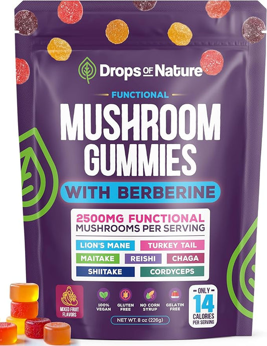 Brain, Focus & Immunity Support - Belgravea™  Mushroom Gummies