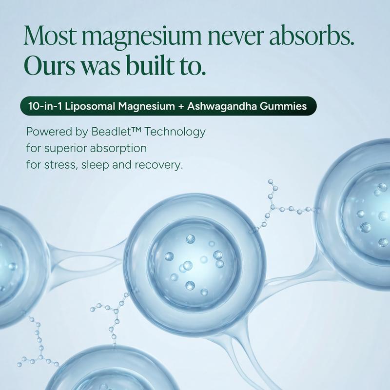 Improves Sleep Quality Liposomal Magnesium + Ashwagandha Gummies